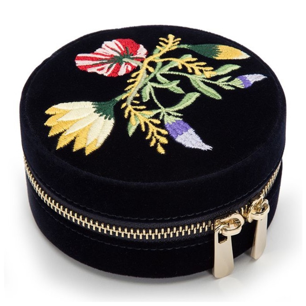 WOLF Zoe Round Travel Jewelry Case, Indigo